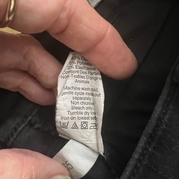 Madewell 9" High-Rise Skinny Black Raw Hem Vintage Faded Distressed Knees Sz 26 - Picture 14 of 15